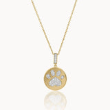 Bold Gold Paw Diamond Necklace
