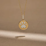 Bold Gold Paw Diamond Necklace