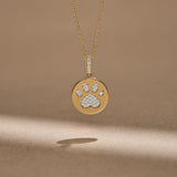 Bold Gold Paw Diamond Necklace