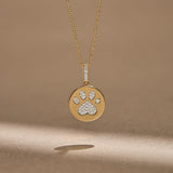 Bold Gold Paw Diamond Necklace