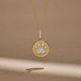 Bold Gold Paw Diamond Necklace