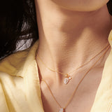 Soft Diamond Petal Necklace
