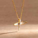 Angelic Diamond Necklace, 14K Gold Vermeil, 1/6 ct Lab Grown Diamond-6