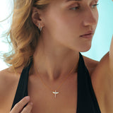 Angelic Diamond Necklace, 14K Gold Vermeil, 1/6 ct Lab Grown Diamond-4