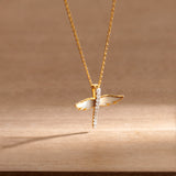 Angelic Diamond Necklace, 14K Solid Gold, 1/6 ct Lab Grown Diamond-1