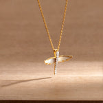 Angelic Diamond Necklace, 14K Gold Vermeil, 1/6 ct Lab Grown Diamond-1