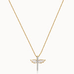 Angelic Diamond Necklace, 14K Gold Vermeil, 1/6 ct Lab Grown Diamond-3