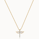 Angelic Diamond Necklace, 14K Gold Vermeil, 1/6 ct Lab Grown Diamond-3