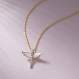 Angelic Diamond Necklace, 14K Gold Vermeil, 1/6 ct Lab Grown Diamond-5