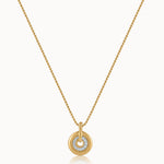 Round Bold Gold Diamond Necklace, 14K Solid Gold, 1/5 ct Lab Grown Diamond-3