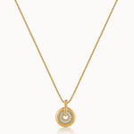 Round Bold Gold Diamond Necklace, 14K Gold Vermeil, 1/5 ct Lab Grown Diamond-3