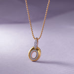 Oval Bold Gold Diamond Necklace, 14K Gold Vermeil, 1/4 ct Lab Grown Diamond-5
