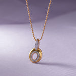 Oval Bold Gold Diamond Necklace, 14K Gold Vermeil, 1/4 ct Lab Grown Diamond-5