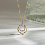 Harmony Diamond Halo Necklace, 14K Gold Vermeil, 1/5 ct Lab Grown Diamond-1