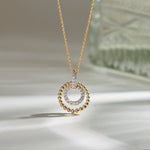 Harmony Diamond Halo Necklace, 14K Gold Vermeil, 1/5 ct Lab Grown Diamond-1