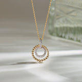 Harmony Diamond Halo Necklace, 14K Gold Vermeil, 1/5 ct Lab Grown Diamond-1