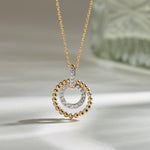 Harmony Diamond Halo Necklace, 14K Gold Vermeil, 1/5 ct Lab Grown Diamond-6