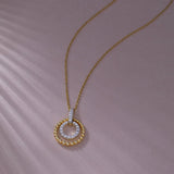 Harmony Diamond Halo Necklace, 14K Gold Vermeil, 1/5 ct Lab Grown Diamond-5