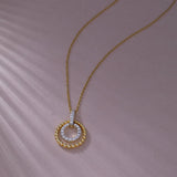 Harmony Diamond Halo Necklace, 14K Solid Gold, 1/5 ct Lab Grown Diamond-5