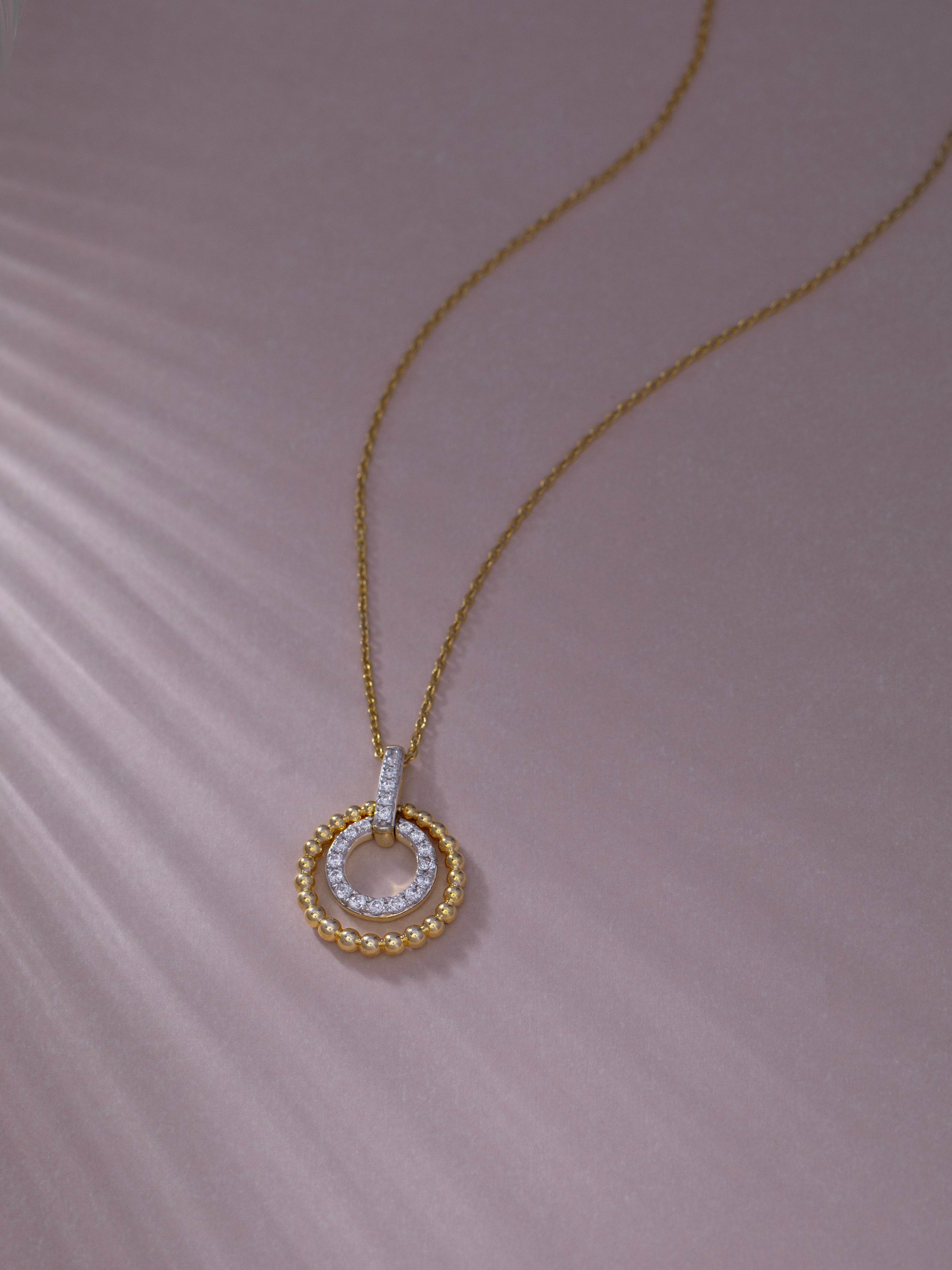 Harmony Diamond Halo Necklace, 14K Solid Gold, 1/5 ct Lab Grown Diamond-5