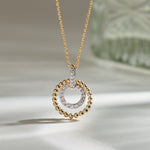 Harmony Diamond Halo Necklace, 14K Solid Gold, 1/5 ct Lab Grown Diamond-6