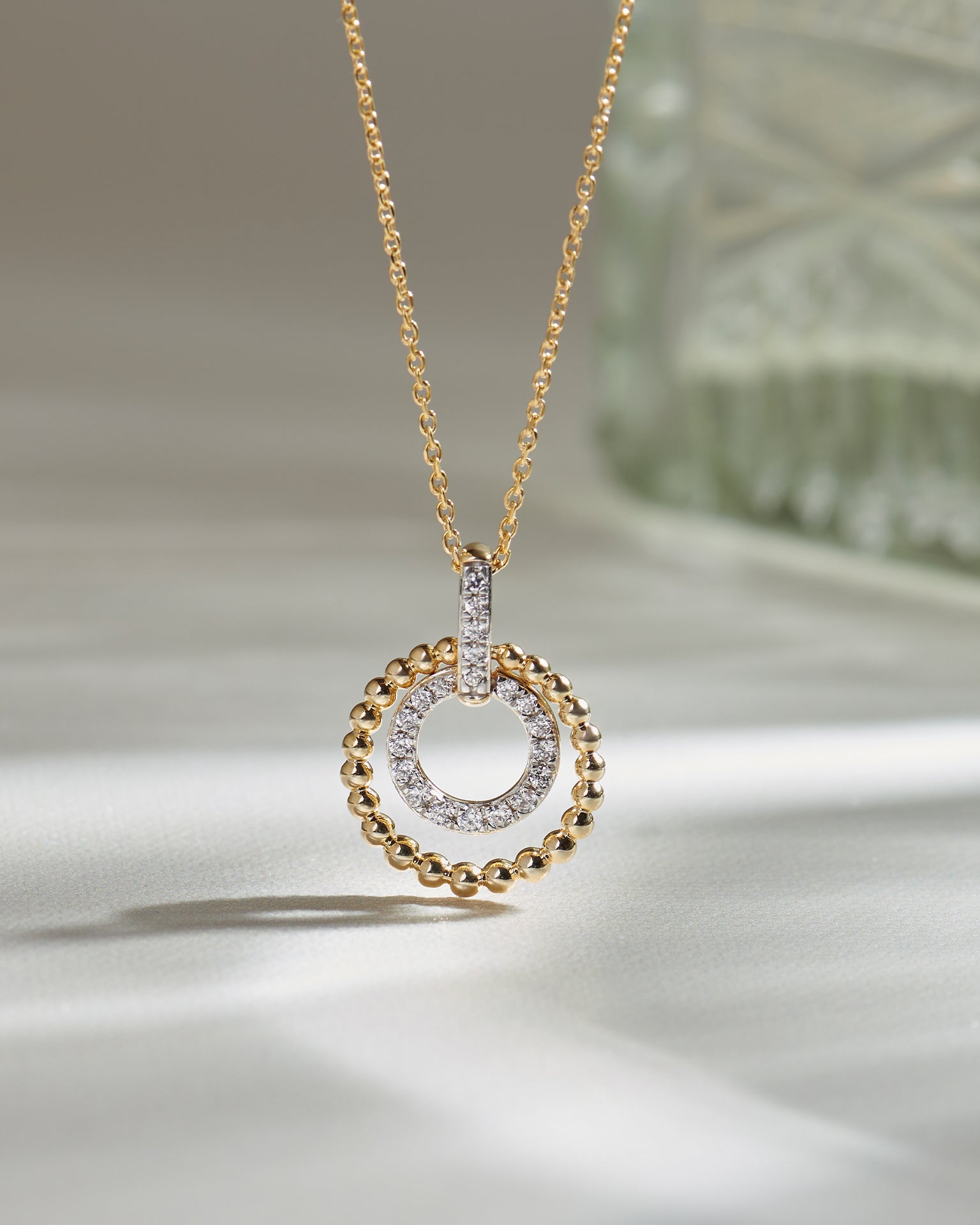 Harmony Diamond Halo Necklace, 14K Solid Gold, 1/5 ct Lab Grown Diamond-6