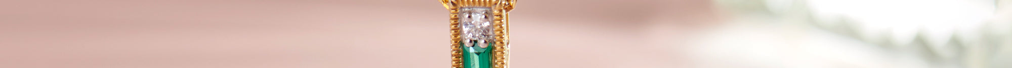 Created Emerald Cross Necklace, 14K Gold Vermeil, 1/5 ct Lab Grown Diamond-1