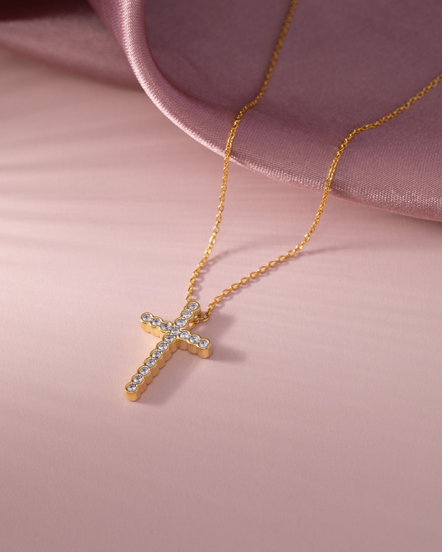 Divine Diamond Cross Necklace, 14K Gold Vermeil, 1/4 ct Lab Grown Diamond-5