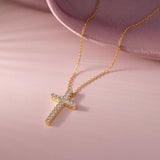 Divine Diamond Cross Necklace, 14K Gold Vermeil, 1/4 ct Lab Grown Diamond-5