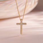 Divine Diamond Cross Necklace, 14K Gold Vermeil, 1/4 ct Lab Grown Diamond-6