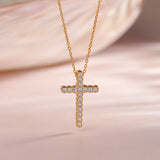 Divine Diamond Cross Necklace, 14K Gold Vermeil, 1/4 ct Lab Grown Diamond-6