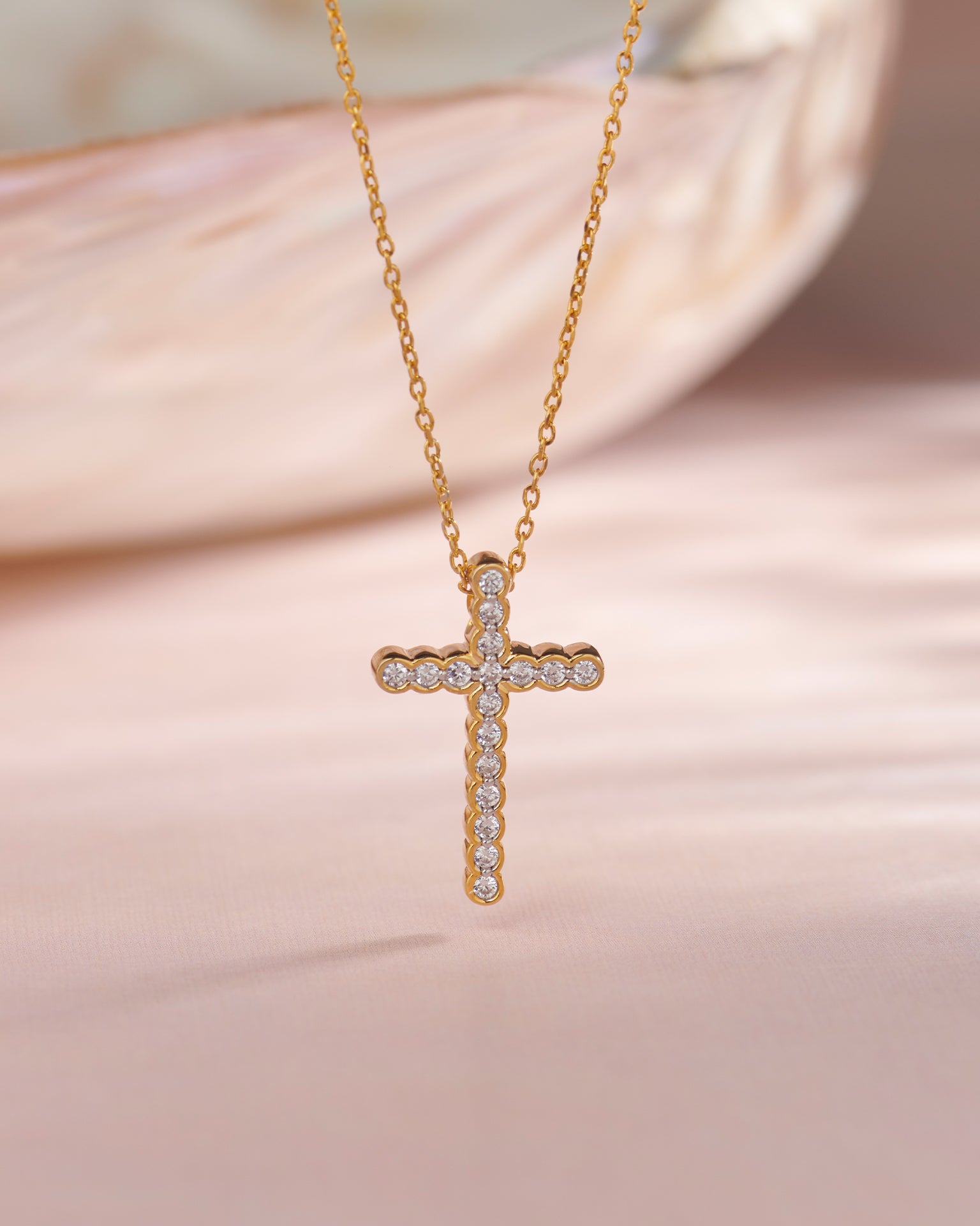 Divine Diamond Cross Necklace, 14K Gold Vermeil, 1/4 ct Lab Grown Diamond-6