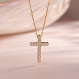 Divine Diamond Cross Necklace, 14K Gold Vermeil, 1/4 ct Lab Grown Diamond-6