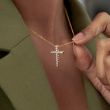 Divine Diamond Cross Necklace, 14K Gold Vermeil, 1/4 ct Lab Grown Diamond-4