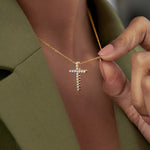 Divine Diamond Cross Necklace, 14K Gold Vermeil, 1/4 ct Lab Grown Diamond-4