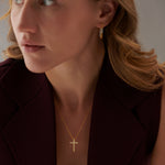 Divine Diamond Cross Necklace, 14K Gold Vermeil, 1/4 ct Lab Grown Diamond-2