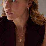 Divine Diamond Cross Necklace, 14K Gold Vermeil, 1/4 ct Lab Grown Diamond-2