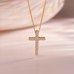 Divine Diamond Cross Necklace, 14K Gold Vermeil, 1/4 ct Lab Grown Diamond-1
