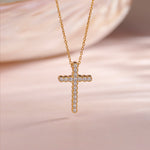 Divine Diamond Cross Necklace, 14K Solid Gold, 1/4 ct Lab Grown Diamond-1