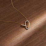 Interlink Paperclip Necklace, 14K Gold Vermeil, 1/4 ct Lab Grown Diamond-1
