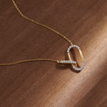 Interlink Paperclip Necklace, 14K Gold Vermeil, 1/4 ct Lab Grown Diamond-6
