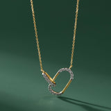Interlink Paperclip Necklace, 14K Gold Vermeil, 1/4 ct Lab Grown Diamond-5