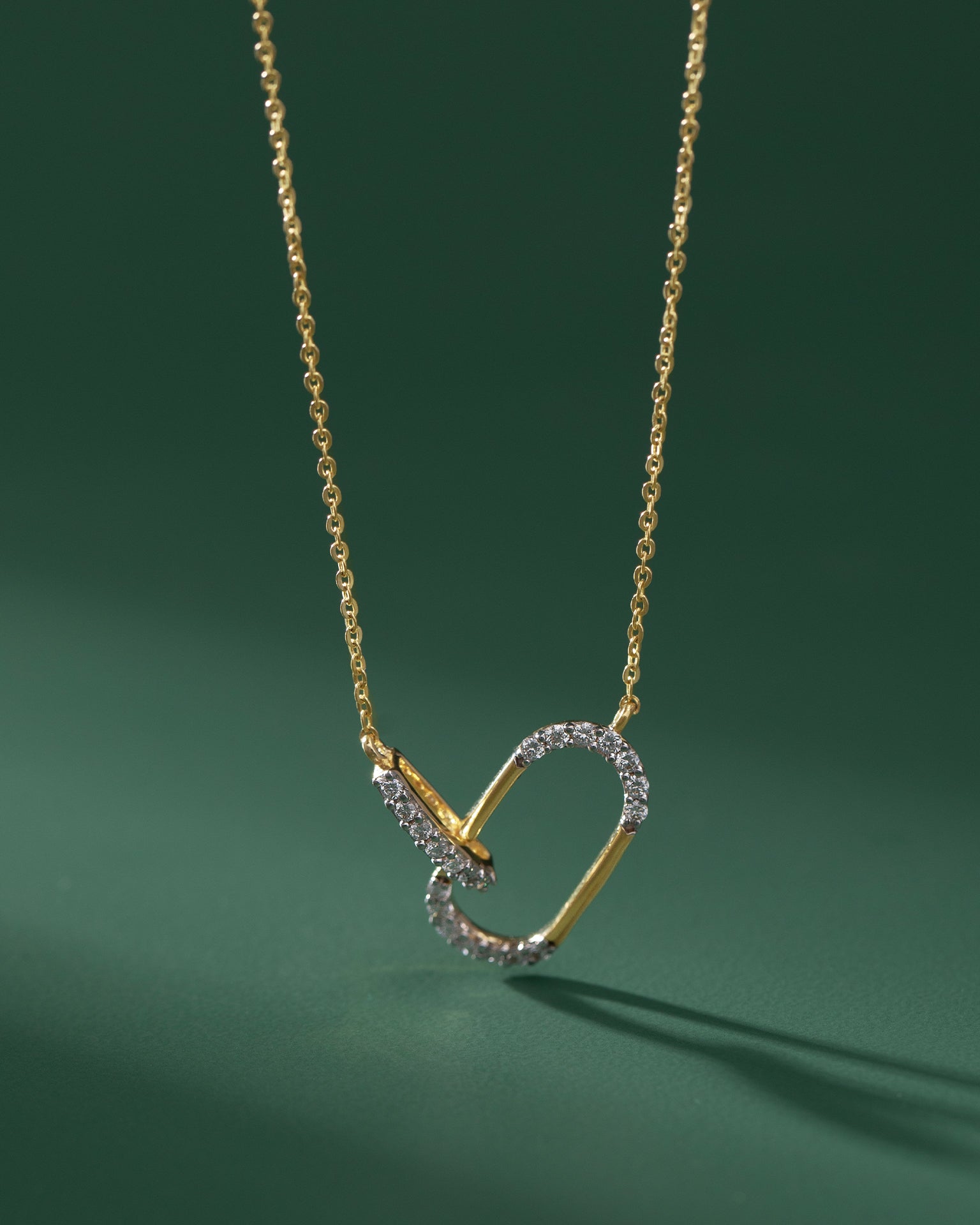 Interlink Paperclip Necklace, 14K Gold Vermeil, 1/4 ct Lab Grown Diamond-5
