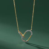 Interlink Paperclip Necklace, 14K Gold Vermeil, 1/4 ct Lab Grown Diamond-5