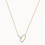 Interlink Paperclip Necklace, 14K Gold Vermeil, 1/4 ct Lab Grown Diamond-3