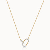 Interlink Paperclip Necklace, 14K Gold Vermeil, 1/4 ct Lab Grown Diamond-3
