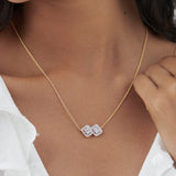 Twin Glow Diamond Necklace, 14K Solid Gold, 3/4 ct Lab Grown Diamond-4