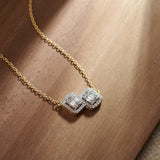 Twin Glow Diamond Necklace, 14K Solid Gold, 3/4 ct Lab Grown Diamond-6
