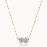 Twin Glow Diamond Necklace, 14K Solid Gold, 3/4 ct Lab Grown Diamond-3