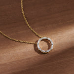 Refined Diamond Halo Necklace, 14K Gold Vermeil, 3/4 ct Lab Grown Diamond-6